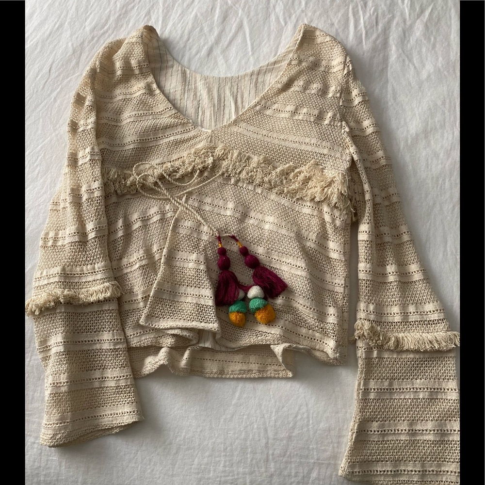 Zara lace boho long sleeve top
